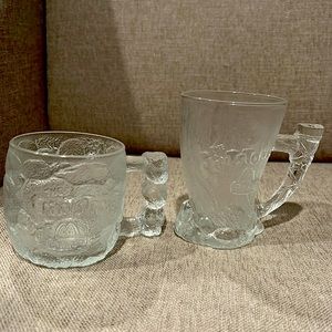 1993 FLINTSTONES GLASS MUGS FROM MCDONALDS 8 MUGS